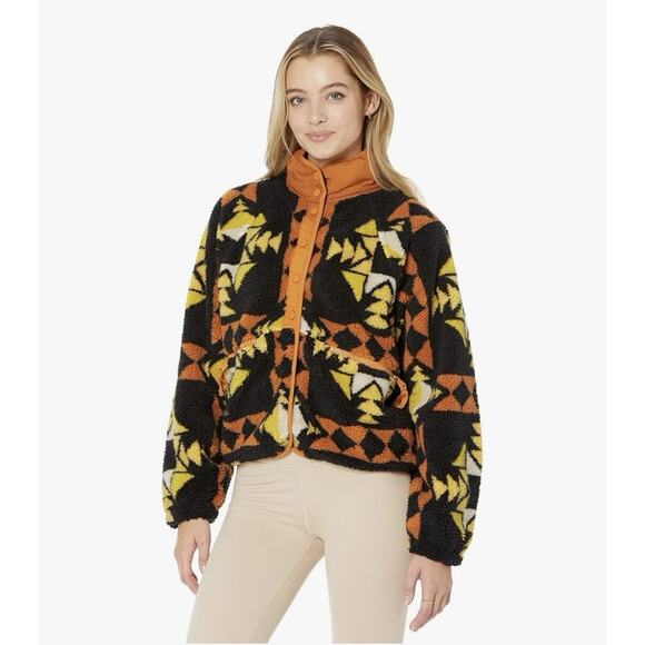 FP Free People Movement Rocky Ridge Jacket Night Sky Combo Hit The Slopes Sherpa - Picture 1 of 12